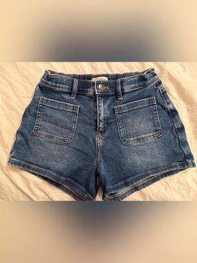 Crewcuts High-Rise Blue Denim Shorts